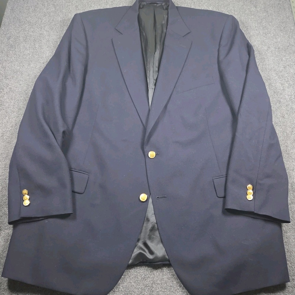 Brooks Brothers 346 Blazer Mens 50L Navy Gold Buttons Sport Coat Jacket Classic